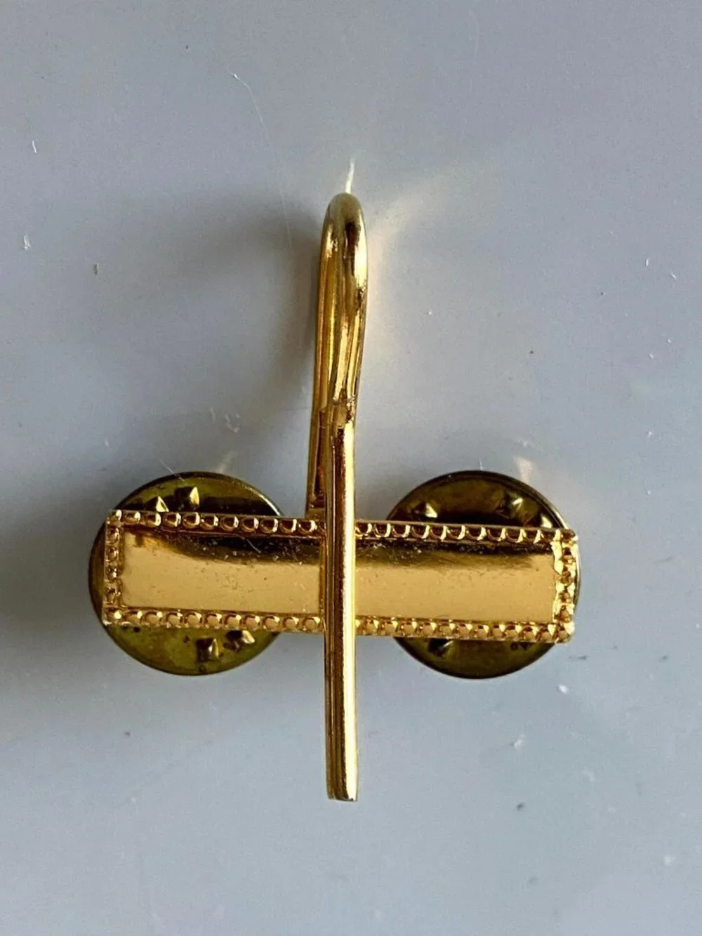 Vintage Military Mens' Lapel Pin Rectangle w/ Hanging Hook
